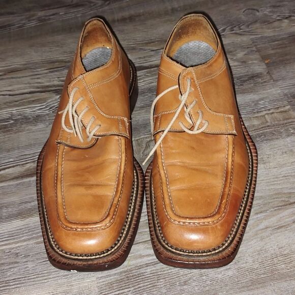 Brass Boots tan leather dress shoes  loafers Made in Italy  Sz 10.5 main image 6